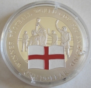 Cook Islands 1 Dollar 2001 Football World Cup England Silver