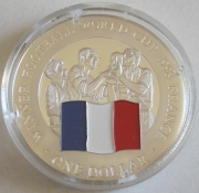 Cook Islands 1 Dollar 2001 Football World Cup France Silver