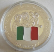 Cook Islands 1 Dollar 2001 Football World Cup Italy Silver
