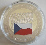 Cook-Inseln 1 Dollar 2001 Fußball-WM Tschechoslowakei