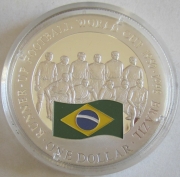 Cook-Inseln 1 Dollar 2001 Fußball-WM Brasilien...