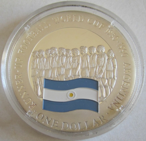 Cook-Inseln 1 Dollar 2002 Fußball-WM Argentinien Vizeweltmeister