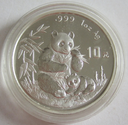 China 10 Yuan 1996 Panda Shenyang Mint (Large Date) 1 Oz Silver