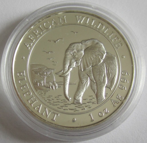 Somalia 100 Shillings 2010 Elephant 1 Oz Silver