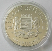 Somalia 100 Shillings 2011 Elephant 1 Oz Silver