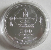 Mongolia 500 Togrog 2003 Lunar Goat 1 Oz Silver