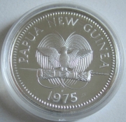 Papua New Guinea 5 Kina 1975 Wildlife Papuan Eagle Silver...