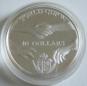 Niue 10 Dollars 1991 Football World Cup in the USA...
