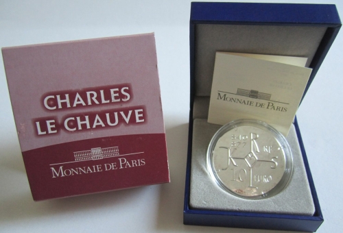 France 10 Euro 2011 Rulers Charles the Bald Silver