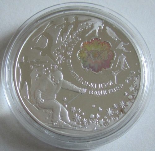 Ukraine 10 Hryvnia 2010 Olympics Vancouver 1 Oz Silver