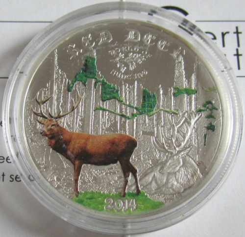 Cook-Inseln 2 Dollars 2014 World of Hunting Rothirsch