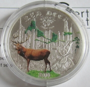 Cook Islands 2 Dollars 2014 World of Hunting Red Deer Silver