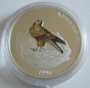 Mongolia 500 Togrog 1996 Wildlife Wild Tawny Eagle Silver