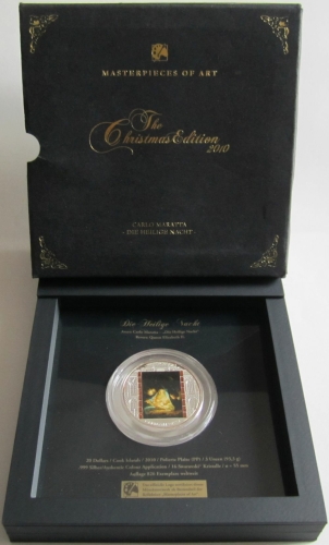 Cook Islands 20 Dollars 2010 Masterpieces of Art Carlo Maratta 3 Oz Silver