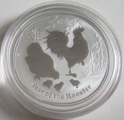 Australia 1 Dollar 2017 Lunar II Rooster 1 Oz Silver