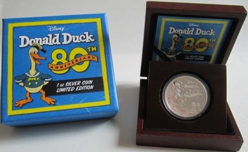 Niue 2 Dollars 2014 Disney Donald Duck 1 Oz Silver