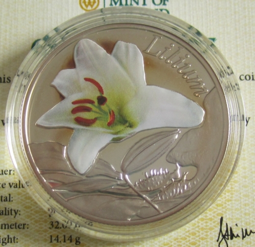 Belarus 10 Roubles 2013 Beauty of Flowers Lily Silver