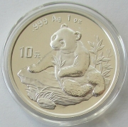 China 10 Yuan 1998 Panda Shanghai Mint (Kleines Datum)