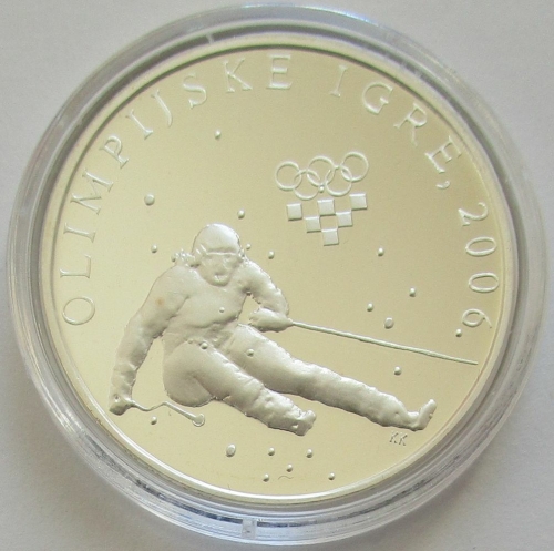 Croatia 150 Kuna 2006 Olympics Turin Alpine Skiing Silver