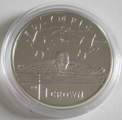 Isle of Man 1 Crown 2012 Olympics London Swimming & Diving Silver