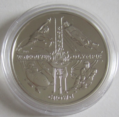 Isle of Man 1 Crown 2010 Olympics Vancouver Silver