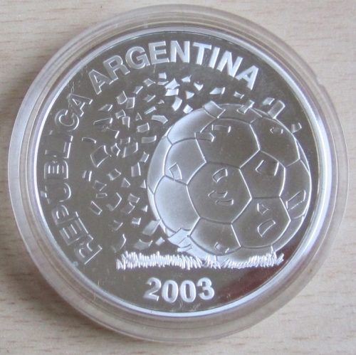 Argentinien 5 Pesos 2003 Fußball-WM in Deutschland Ball