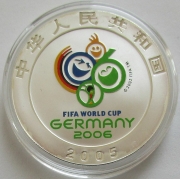 China 10 Yuan 2005 Football World Cup in Germany 1 Oz Silver