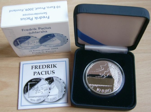 Finland 10 Euro 2009 Fredrik Pacius Silver Proof