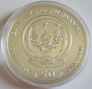 Rwanda 50 Amafaranga 2011 Wildlife Zebra 1 Oz Silver