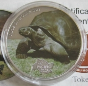 Tokelau 5 Dollars 2013 Wildlife Giant Tortoise Coloured 1...