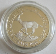 Bahrain 5 Dinars 1986 25 Years WWF Rhim Gazelle Silver