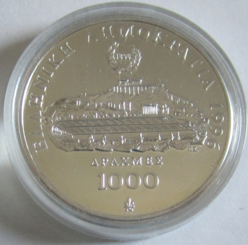 Griechenland 1000 Drachmes 1996 100 Jahre Olympia Ringen - Mago-Muenz