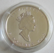 Canada 5 Dollars 2002 Maple Leaf 1 Oz Silver