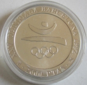 Spain 2000 Pesetas 1990 Olympics Barcelona Logo Silver Proof