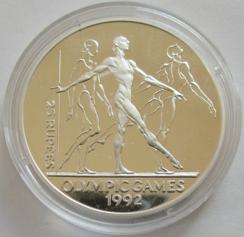 Seychelles 25 Rupees 1993 Olympics Barcelona Gymnastics Silver