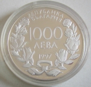 Bulgaria 1000 Leva 1997 Football World Cup in France Silver