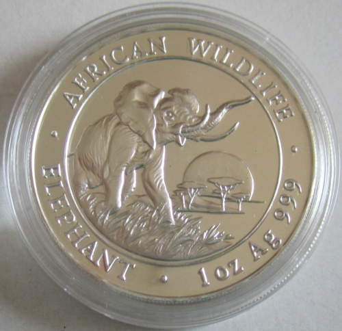 Somalia 100 Shillings 2009 Elephant 1 Oz Silver