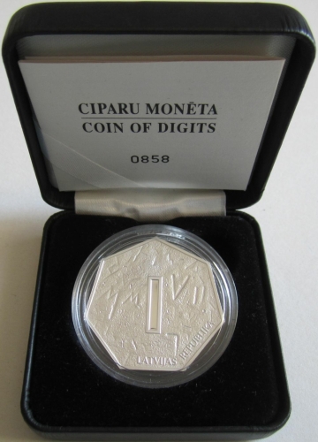 Latvia 1 Lats 2007 Coin of Digits Silver