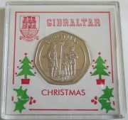 Gibraltar 50 Pence 1991 Weihnachten BU