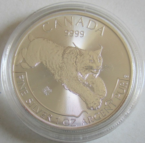 Canada 5 Dollars 2017 Wildlife Lynx 1 Oz Silver