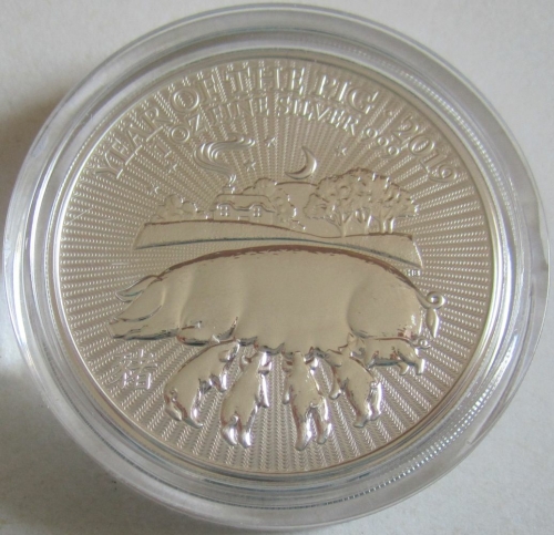 United Kingdom 2 Pounds 2019 Lunar Pig 1 Oz Silver