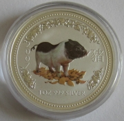 Australien 1 Dollar 2007 Lunar I Schwein Koloriert