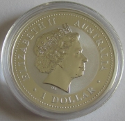 Australia 1 Dollar 2007 Lunar I Pig Coloured 1 Oz Silver