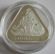 Australia 5 Dollars 2015 100 Years ANZAC Triangular Silver