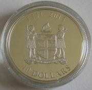 Fiji 10 Dollars 2013 Diamonds of Nature Clouded Leopard