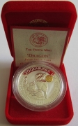 Australia 1 Dollar 1997 Kookaburra Dragon Privy 1 Oz Silver