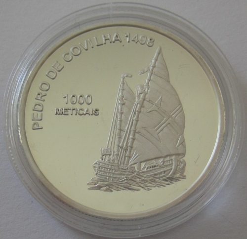 Mosambik 1000 Meticais 2003 Schiffe Karavelle von Pedro de Covilha