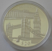 Liberia 20 Dollars 2000 European Capitals London Silver