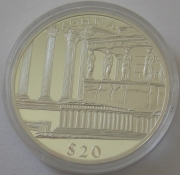 Liberia 20 Dollars 2000 European Capitals Athens Silver