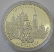 Liberia 20 Dollars 2001 European Countries Belgium Silver